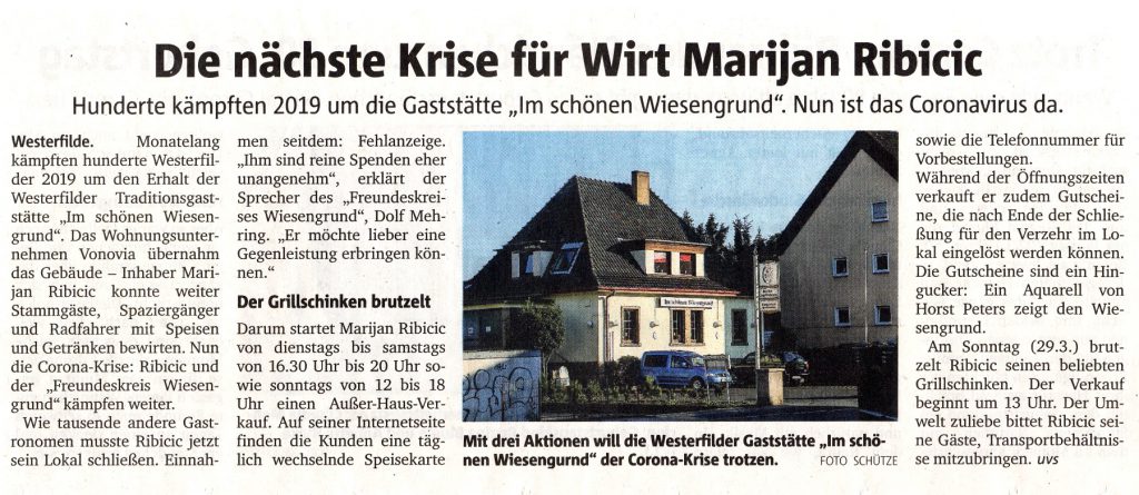 RN 30.03.2020 Bericht über die Gaststätte "Im schönen Wiesengrund"