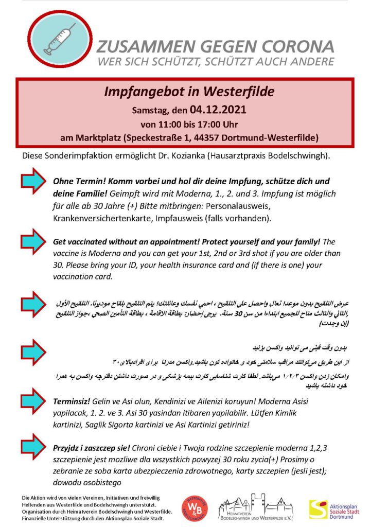 Impfaktion in Westerfilde am 4. Dezember 2021