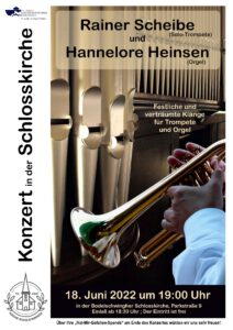 Konzert Rainer Scheibe Hannelore Heinsen am 18. Juni 2022 in der Schlosskirche in Dortmund-Bodelschwingh