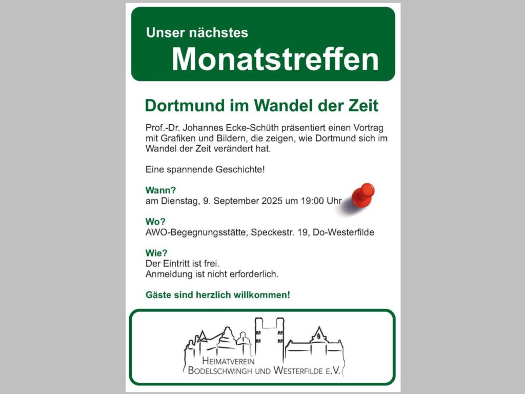 Eindrücke vom Monatstreffen des Heimatvereins Bodelschwingh und Westerfile e.V. ao 9. September 2025